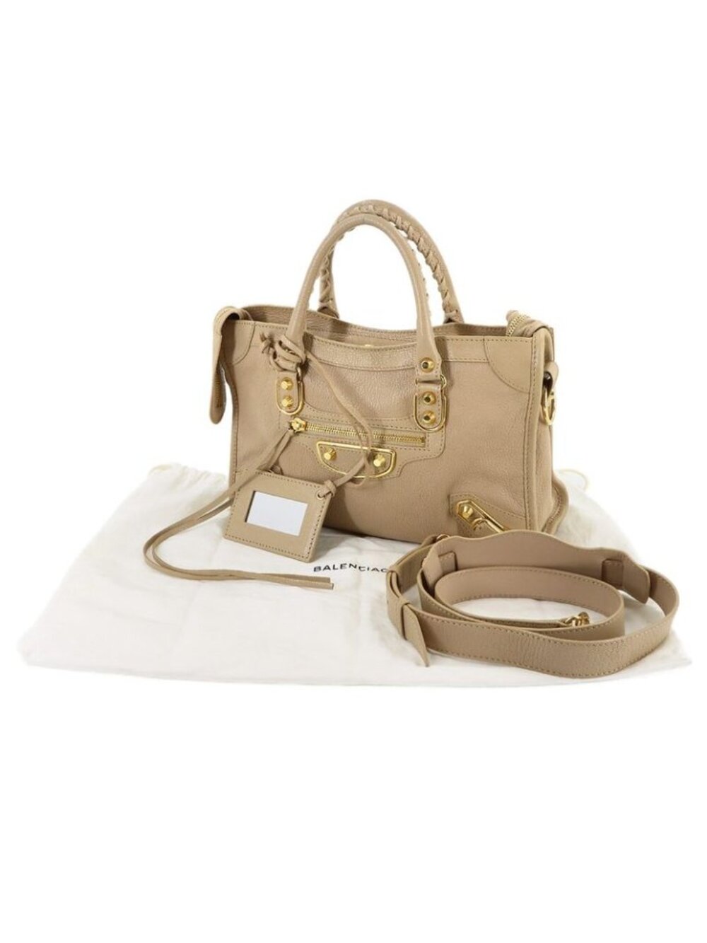 Balenciaga Classic Metallic Edge City 2-Way Hand Bag Leather Beige - Picture 2 of 10